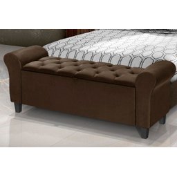 Recamier Baú Divã Paris 1,55M para Cama Queen - Lv Móveis:Marrom - 2