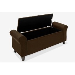 Recamier Baú Divã Paris 1,55M para Cama Queen - Lv Móveis:Marrom - 4