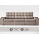 Ver imagem 5 de Sofá com Porta Copos e Carregador USB Eureka 2,30m Assento Retrátil e Reclinável Velosuede