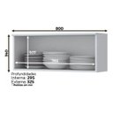Ver imagem 3 de Armário Aéreo Basculante 80cm Branco Hp - Móveis Henn