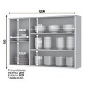 Ver imagem 3 de Armário Aéreo 3 portas 120cm Americana Branco HP - Móveis Henn