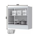 Ver imagem 3 de Balcão 2 Portas 80cm e Aéreo Basculante Americana Branco Hp - Móveis Henn