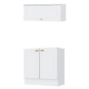Ver imagem 1 de Balcão 2 Portas 80cm e Aéreo Basculante Americana Branco Hp - Móveis Henn