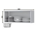 Ver imagem 5 de Balcão 2 Portas 80cm e Aéreo Basculante Americana Branco Hp - Móveis Henn