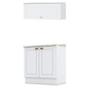 Ver imagem 1 de Balcão 2 Portas 80cm com Tampo Cooktop e Aéreo Basculante Americana Branco Hp - Móveis Henn