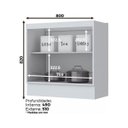 Ver imagem 3 de Balcão 2 Portas 80cm com Tampo Cooktop e Aéreo Basculante Americana Branco Hp - Móveis Henn