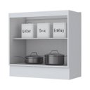 Ver imagem 3 de Balcão 2 Portas 80cm com Tampo Americana Branco Hp - Móveis Hen