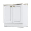 Ver imagem 1 de Balcão 2 Portas 80cm com Tampo Americana Branco Hp - Móveis Hen