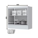 Ver imagem 4 de Balcão 2 Portas 80cm com Tampo Cooktop Americana Branco Hp - Móveis Henn
