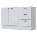Ver imagem 2 de Balcão Pia 2 Portas e 3 Gavetas 120cm com Tampo Branco Hp - Móveis Henn