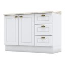 Ver imagem 1 de Balcão Pia 2 Portas e 3 Gavetas 120cm com Tampo Branco Hp - Móveis Henn