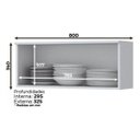 Ver imagem 7 de Balcão 2 Portas 80cm com Tampo e Aéreo Basculante Americana Branco Hp - Móveis Henn