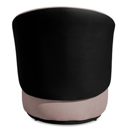 Poltrona Orgânica Decorativa Lara Veludo Rosê/PU Preto - Montanaris Decor MD MONTANARIS DECOR - 4