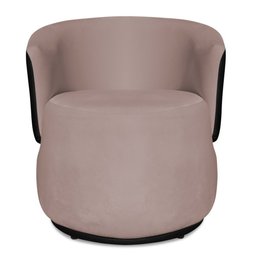 Poltrona Orgânica Decorativa Lara Veludo Rosê/PU Preto - Montanaris Decor MD MONTANARIS DECOR - 2