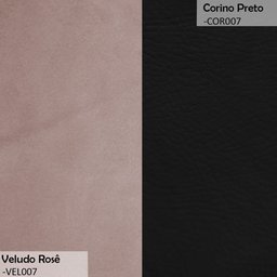 Poltrona Orgânica Decorativa Lara Veludo Rosê/PU Preto - Montanaris Decor MD MONTANARIS DECOR - 7