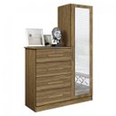 Ver imagem 2 de Cômoda com Espelho 4 Gavetas 1 Porta Cancun Espresso Móveis