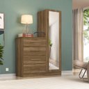 Ver imagem 1 de Cômoda com Espelho 4 Gavetas 1 Porta Cancun Espresso Móveis