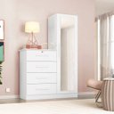 Ver imagem 2 de Cômoda Sapateira com Espelho 4 Gavetas 1 Porta Cancun Espresso Móveis