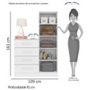 Ver imagem 5 de Cômoda Sapateira com Espelho 4 Gavetas 1 Porta Cancun Espresso Móveis