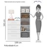 Cômoda Sapateira com Espelho 4 Gavetas 1 Porta Cancun Espresso Móveis - 5