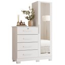 Ver imagem 7 de Cômoda Sapateira com Espelho 4 Gavetas 1 Porta Cancun Espresso Móveis