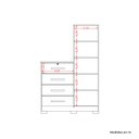 Ver imagem 5 de Cômoda Sapateira com Espelho 4 Gavetas 1 Porta Cancun Espresso Móveis Branco