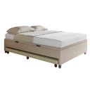 Ver imagem 4 de Base Box Casal com Cama Auxiliar Linho Bege - Skybox