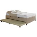 Ver imagem 3 de Base Box Casal com Cama Auxiliar Linho Bege - Skybox