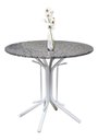 Ver imagem 1 de Mesa Redonda De Jantar Tampo Granito + Base Em Aço Branca Quality