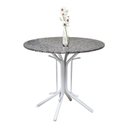 Ver imagem 1 de Mesa Redonda De Jantar Tampo Granito + Base Em Aço Branca Quality