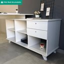 Ver imagem 7 de Mesa Escrivaninha Escritorio em L 2 Gavetas 5 Nichos 145x128 cm Branco Artany