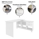 Ver imagem 4 de Mesa Escrivaninha Escritorio em L 2 Gavetas 5 Nichos 145x128 cm Branco Artany