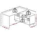 Ver imagem 3 de Mesa Escrivaninha Escritorio em L 2 Gavetas 5 Nichos 145x128 cm Branco Artany