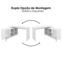 Ver imagem 5 de Mesa Escrivaninha Escritorio em L 2 Gavetas 5 Nichos 145x128 cm Branco Artany
