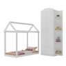 Quarto Infantil com Cama Montessoriana e Guarda-roupas João e Maria Multimóveis Mx4271 Branco - 1