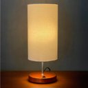 Ver imagem 1 de Abajur Luminaria de Mesa Redondo com Interruptor Ref 84 Decoração Casa Sala Quarto Escritório Moveis