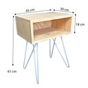 Ver imagem 4 de Mesa Lateral de Ferro e Madeira Industrial HairPin Uno Natural e Branco