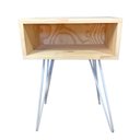 Ver imagem 3 de Mesa Lateral de Ferro e Madeira Industrial HairPin Uno Natural e Branco