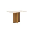 Ver imagem 5 de Conjunto Sala de Jantar Mesa Lana 120cm Tampo MDF Vidro Canto Reto 4 Cadeiras Lily