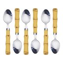 Ver imagem 1 de Conjunto 6 Colheres para Chá de Aço Inox com Cabo de Plástico Bambu 17cm 7388 - Lyor