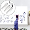 Ver imagem 3 de Kit 3 Papel de Parede Adesivo Pvc Quadro Branco com Marcador 2 Metros