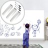 Kit 3 Papel de Parede Adesivo Pvc Quadro Branco com Marcador 2 Metros - 3