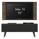 Ver imagem 4 de Rack Madesa Le Mans e Painel para Tv até 55 Polegadas 2 Portas - Rustic/preto
