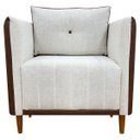 Ver imagem 3 de Kit 2 Poltronas Decorativas para Sala e Recepção Aviv Corino e Linho Premium Cores