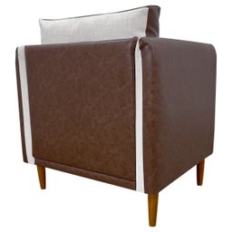 Kit 2 Poltronas Decorativas para Sala e Recepção Aviv Corino e Linho Premium Cores - 5