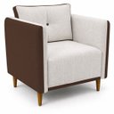 Ver imagem 2 de Kit 2 Poltronas Aviv para Sala Escritório Recepção Linho Premium Easy Clean Corino Premium Luxo