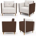 Ver imagem 6 de Kit 2 Poltronas Aviv para Sala Escritório Recepção Linho Premium Easy Clean Corino Premium Luxo