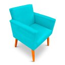Ver imagem 5 de Poltrona Cadeira para Sala Confortável e Minimalista Paris em Suede Turquesa