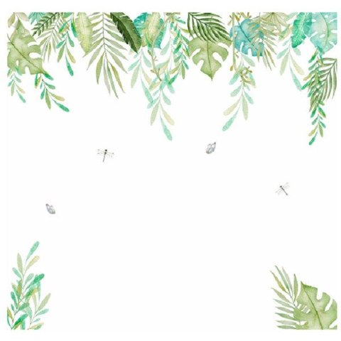 Papel De Parede Autoadesivo Infantil Folhas Libélula 234x324