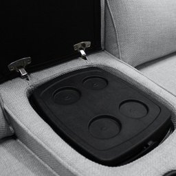 Sofá Swift C-porta Copos Baú Cooler Reclinável Retrátil Linho Cinza Claro G81 Gran Belo - 3